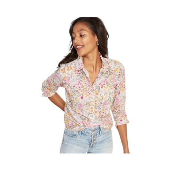 Old Navy Tops - Old Navy The Classic Shirt Ditsy-Floral Print Classic Shirt Colorful Size Small